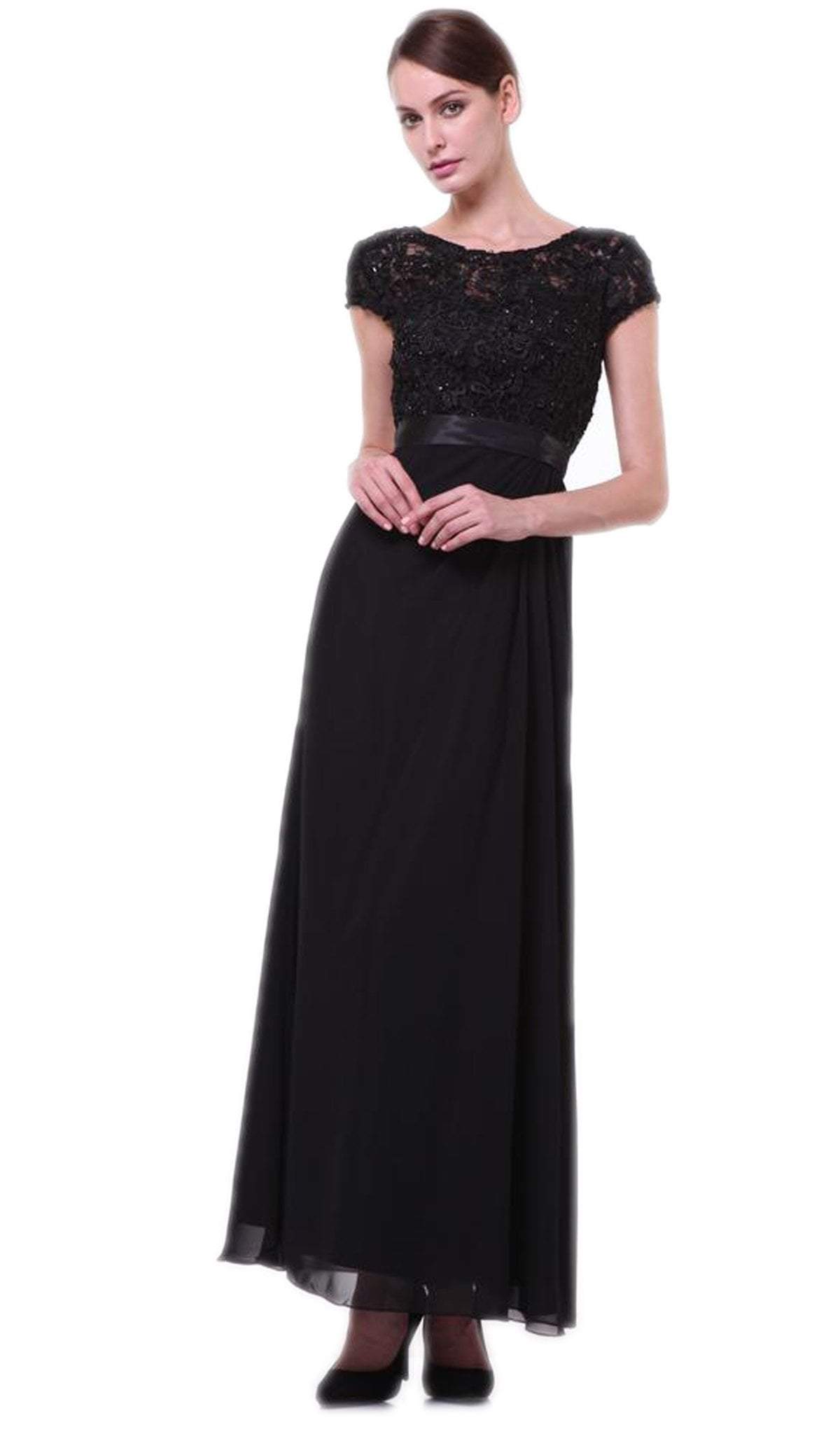 Cinderella Divine - Lace Bateau Neck Sheath Dress