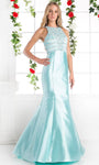 Natural Waistline Jeweled Beaded Jeweled Neck Sleeveless Floor Length Mermaid Evening Dress with a Brush/Sweep Train