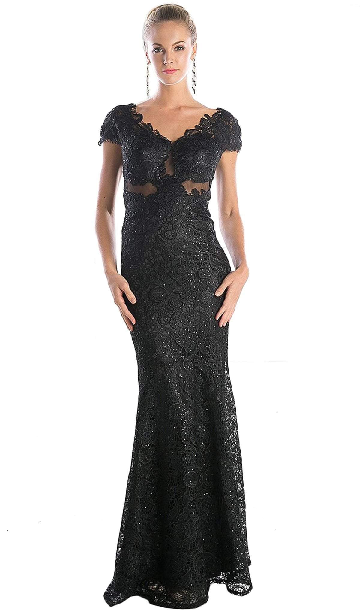 Cinderella Divine - V-neck Lace Evening Dress
