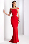 Sheath Off the Shoulder Cutout Floor Length Sheath Dress/Party Dress with a Brush/Sweep Train