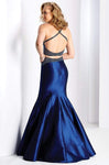 Halter Open-Back Beaded Mermaid Sleeveless Dress