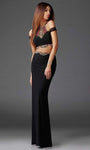 Halter Beaded Cold Shoulder Sleeves Evening Dress/Maxi Dress