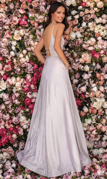 Tall A-line Floor Length Spaghetti Strap Back Zipper Open-Back Beaded Banding Illusion Pocketed Metallic Plunging Neck Sweetheart Natural Waistline Dress with a Brush/Sweep Train