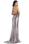 Lace-Up Slit Beaded Open-Back Sheer Fitted Illusion Sheath Sweetheart Corset Natural Waistline Floor Length Sheath Dress with a Brush/Sweep Train