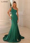Sexy Natural Waistline One Shoulder Sleeveless Slit Goddess Cutout Beaded Side Zipper Asymmetric Fitted Lace-Up Mermaid Dress with a Court Train