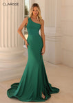 Sexy One Shoulder Sleeveless Slit Beaded Goddess Cutout Lace-Up Fitted Asymmetric Side Zipper Natural Waistline Mermaid Dress with a Court Train