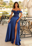 Sexy A-line Sweetheart Floor Length Corset Natural Waistline Cap Sleeves Off the Shoulder Embroidered Slit Lace-Up Pleated Dress