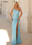 One Shoulder Sleeveless Natural Waistline Mermaid Bubble Dress Asymmetric Sequined Slit Open-Back Back Zipper Dress