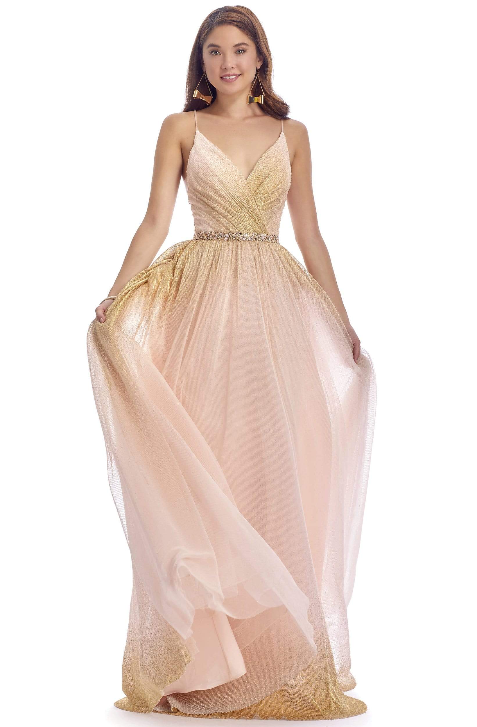 Clarisse - 8121 Sweetheart Bejeweled Waist A-Line Dress
