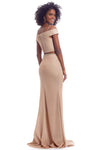 Cold Shoulder Sleeves Off the Shoulder Spaghetti Strap Sweetheart Cutout Slit Beaded Back Zipper Pleated Fitted Open-Back Glittering Natural Waistline Sheath Sheath Dress/Evening Dress with a Brush/Sw