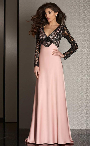 A-line V-neck Floor Length Short Lace Natural Waistline Plunging Neck V Back Back Zipper Evening Dress