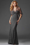 V-neck Sheath Lace Empire Waistline Flutter Sleeves Floor Length Below the Knee Keyhole Gathered Back Zipper Beaded Sheer Sweetheart Sheath Dress/Evening Dress/Mother-of-the-Bride Dress/Jacket Dress