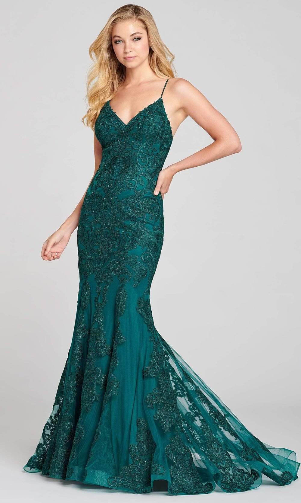 Colette for Mon Cheri - CL12128 Embroidered Applique Mermaid Gown

