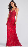 Applique Sequined Back Zipper Beaded Open-Back Sleeveless Spaghetti Strap Plunging Neck Sweetheart Natural Waistline Sheath Sheath Dress/Evening Dress with a Brush/Sweep Train