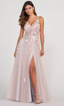Sexy A-line Sleeveless Illusion Sequined Lace-Up Slit Applique Floor Length Tulle Sweetheart Natural Waistline Evening Dress