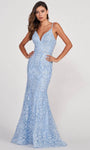 V-neck 2010 Mermaid Embroidered Lace-Up Back Zipper Beaded General Print Corset Natural Waistline Plunging Neck Sleeveless Evening Dress with a Brush/Sweep Train