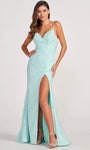 2012 Floor Length Sleeveless Spaghetti Strap Sweetheart Sheath Natural Waistline Sequined Slit Sheath Dress/Evening Dress