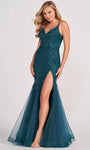 Sophisticated Floor Length Sweetheart Natural Waistline Mermaid Back Zipper Beaded Slit Fitted Sleeveless Spaghetti Strap Evening Dress/Prom Dress