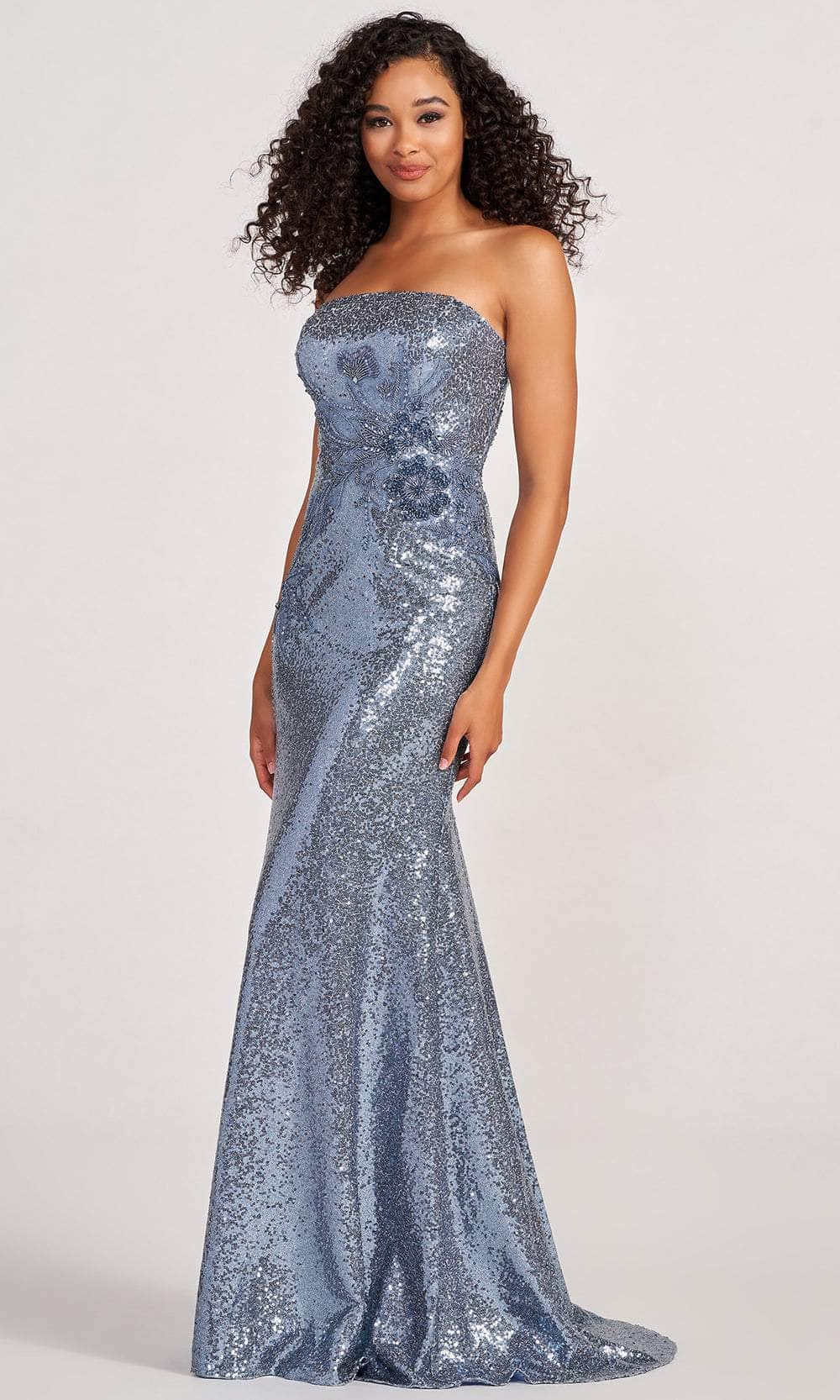 Colette for Mon Cheri CL2075 - Sequined Strapless Plus Size Prom Dress
