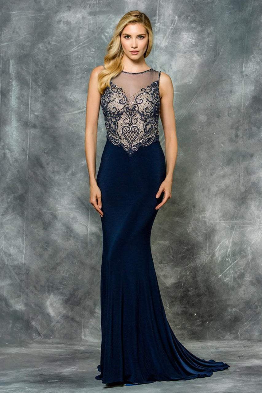 Colors Dress - 1710-1 Sleeveless Jersey Evening Gown
