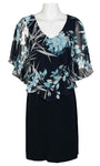 V-neck Floral Print Sheer Sheath Natural Waistline Short Sheath Dress