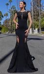 Sophisticated Jeweled Neck Sweetheart Beaded Embroidered Illusion Jeweled Cap Sleeves Mermaid Natural Waistline Evening Dress with a Brush/Sweep Train