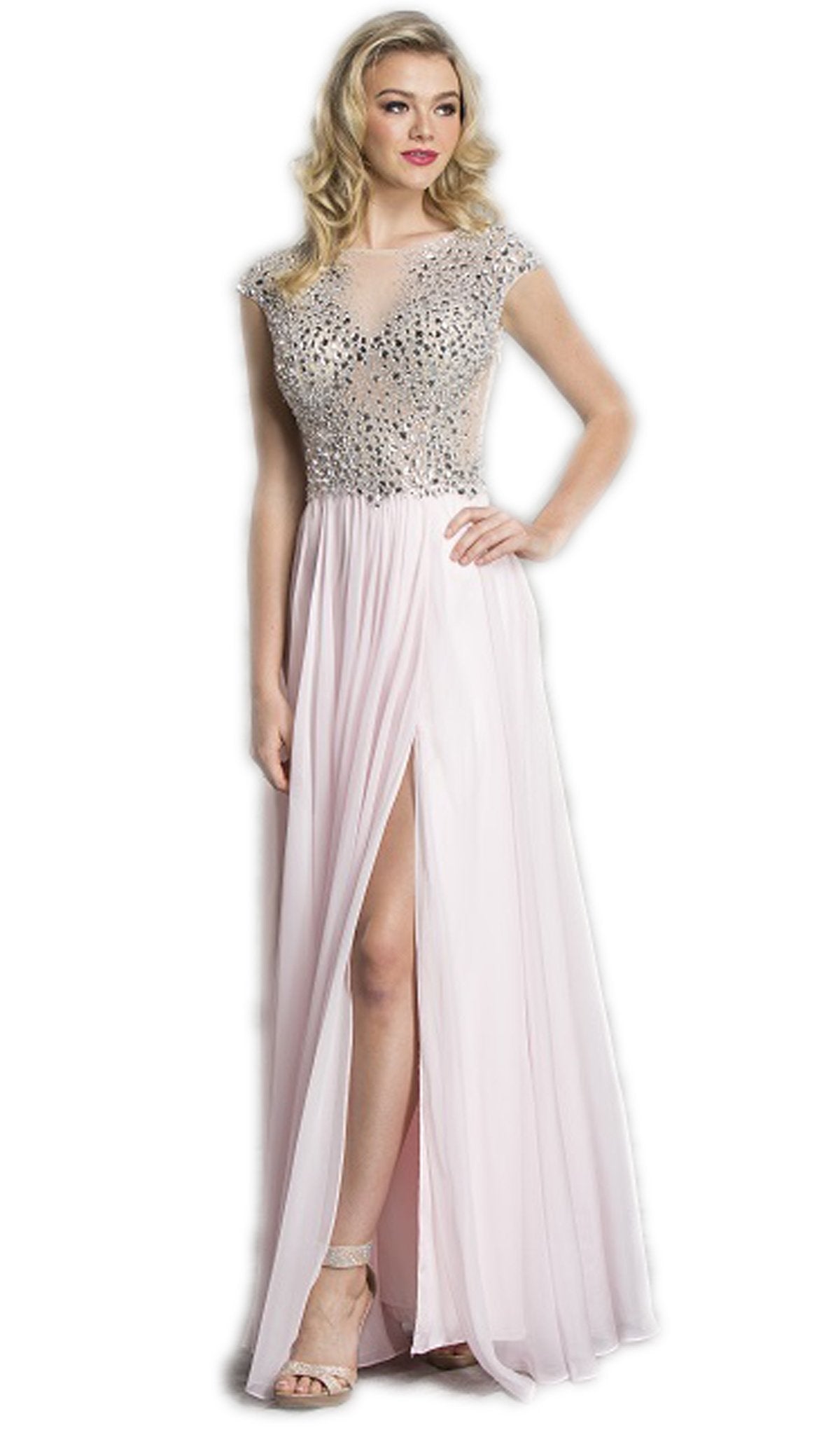 Aspeed Design - Crystal Embellished A-Line Evening Dress
