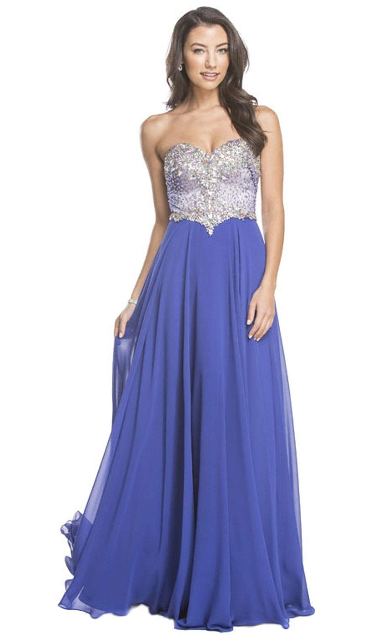 Aspeed Design - Crystal Embellished Evening A-Line Dress
