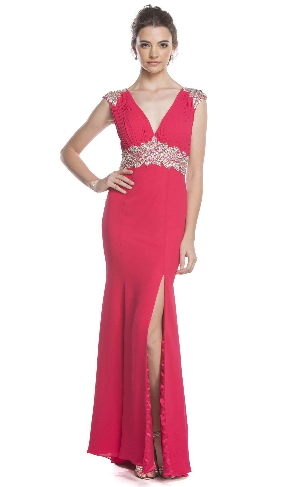 Aspeed Design - Crystal Embellished Fitted Evening Dress
