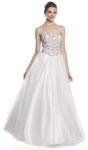 Strapless Sweetheart Pleated Open-Back Crystal Lace-Up Corset Natural Waistline Floor Length Evening Dress