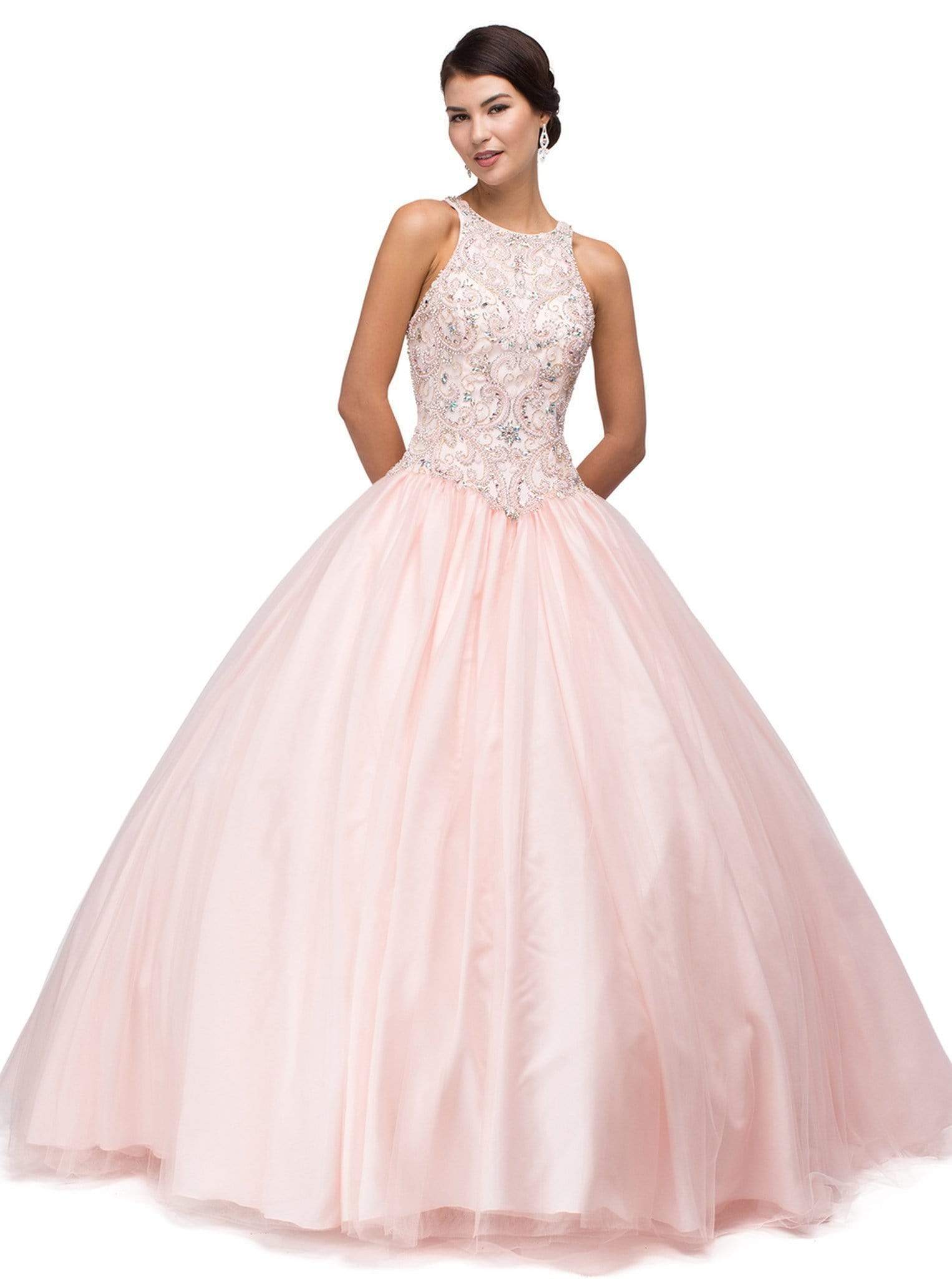 Dancing Queen - 1164 Sleeveless Jewel Embellished Quinceanera Ball Gown