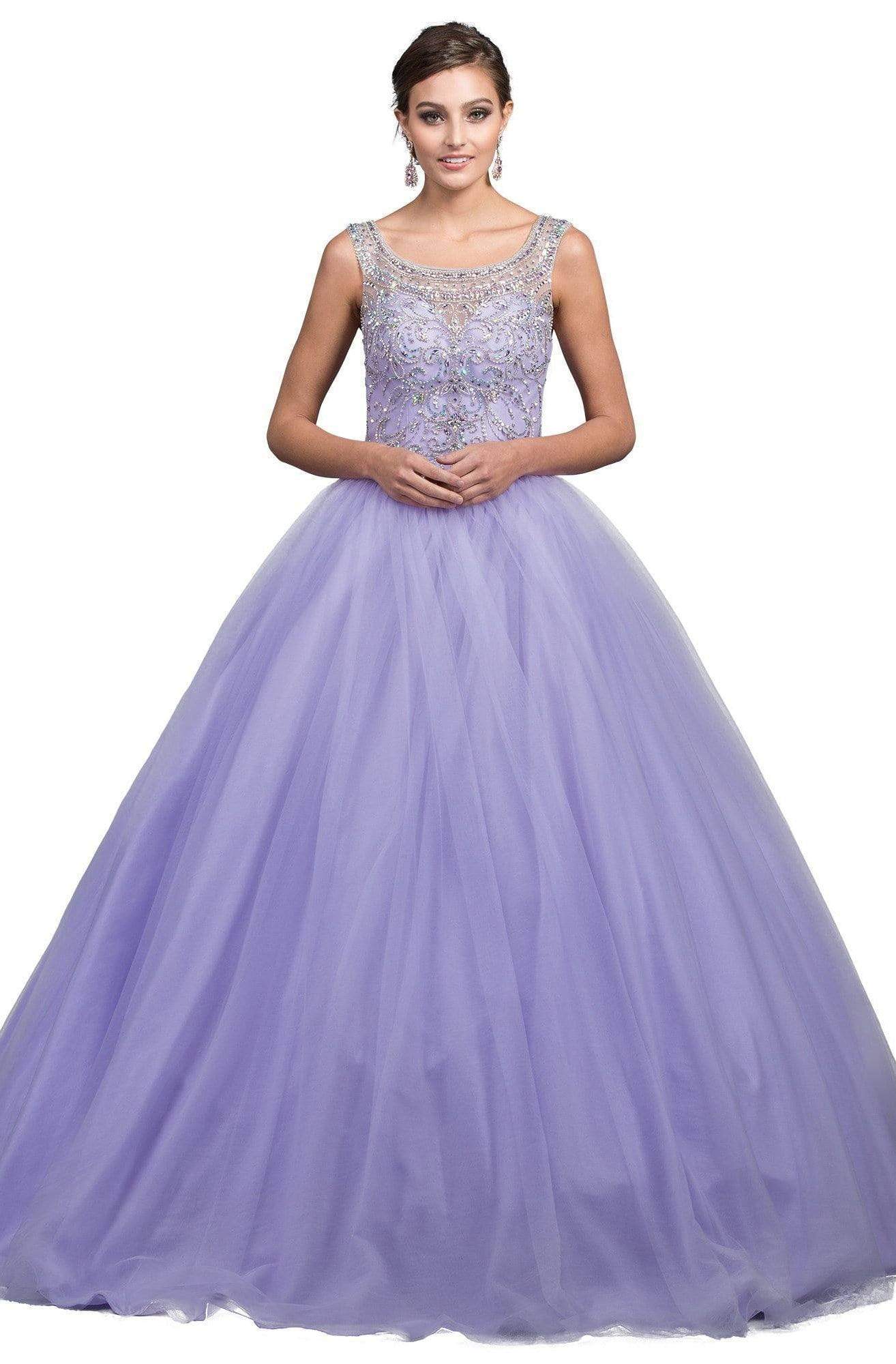 Dancing Queen - 1194A Jeweled Illusion Scoop Bodice Ballgown
