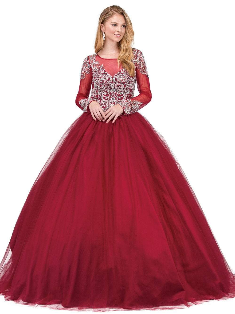 Dancing Queen - 1257 Teardrop Cutout Jewel Ornate Quinceanera Gown