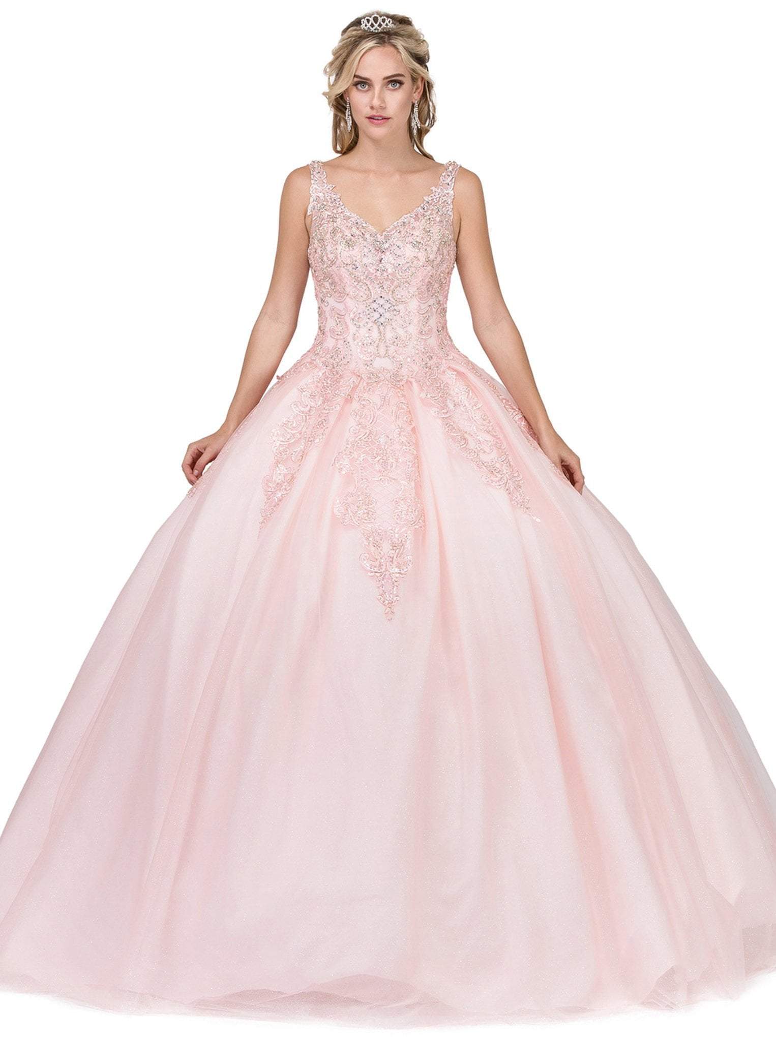 Dancing Queen - 1271 Beaded Off-Shoulder Quinceanera Gown
