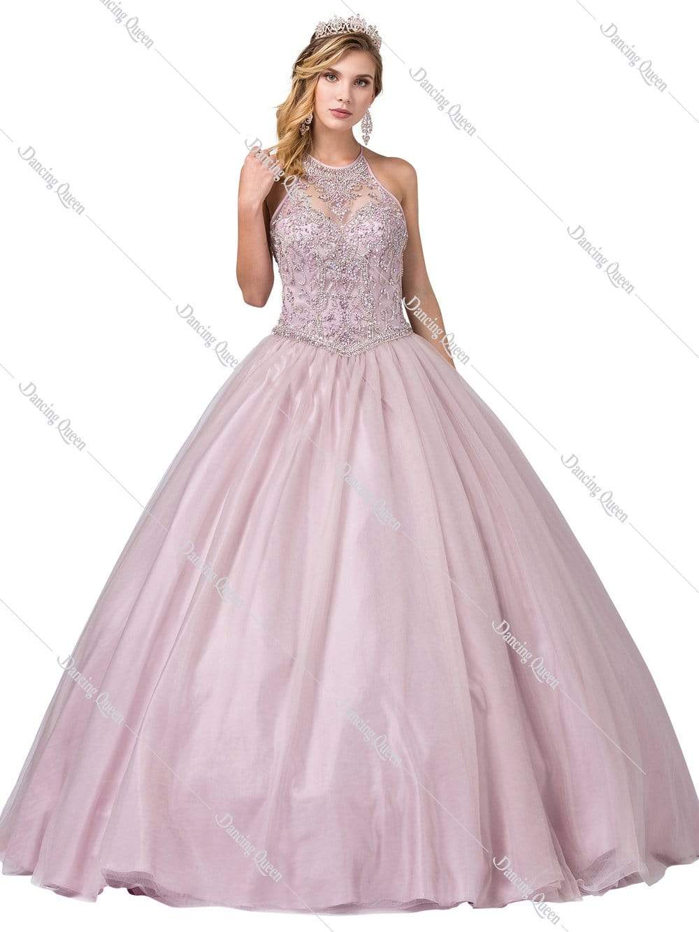 Dancing Queen - 1340 Embellished Halter Ballgown