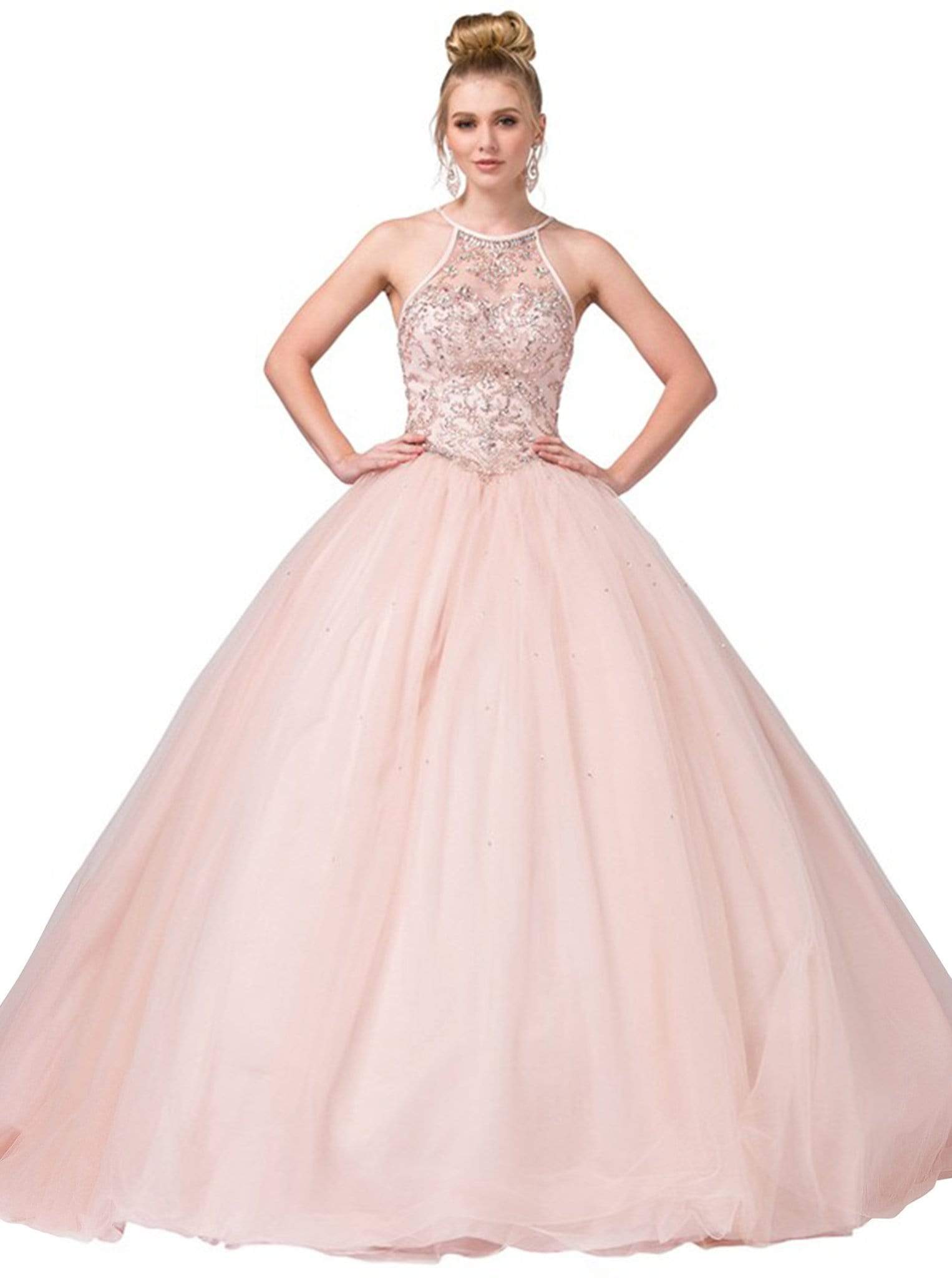 Dancing Queen - 1349 Embellished Halter Ballgown