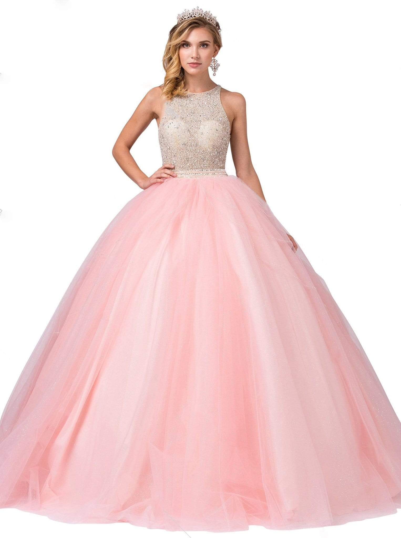 Dancing Queen - 1350 Jewel Studded Illusion Bodice Ballgown
