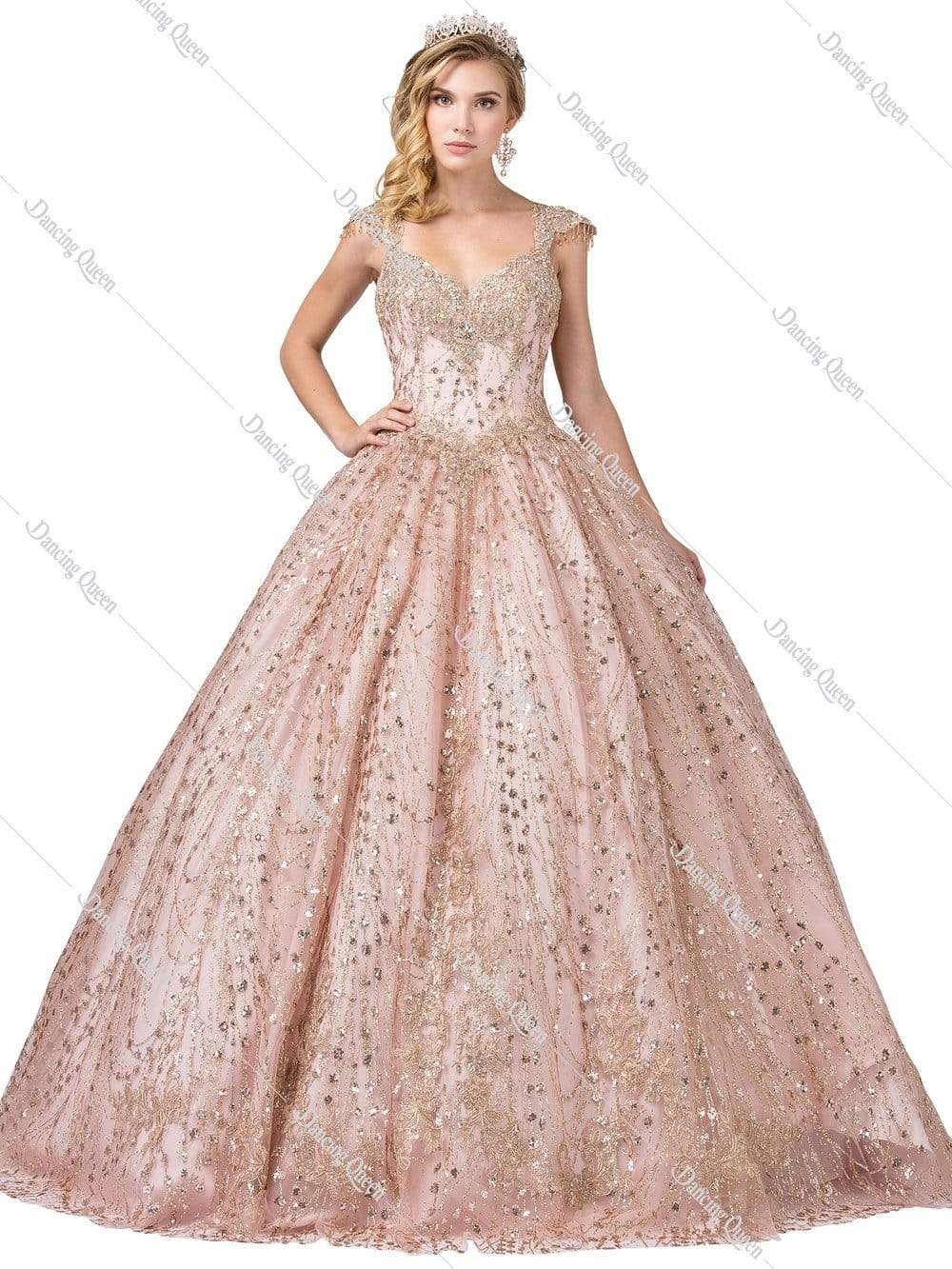 Dancing Queen - 1397 Sweetheart Bodice Gold Accented Ballgown
