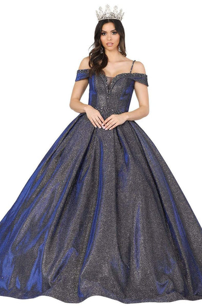 Plunging Neck Sweetheart Natural Waistline Cold Shoulder Sleeves Off the Shoulder Lace-Up Open-Back Sheer Fitted Pleated Quinceanera Dress with a Brush/Sweep Train