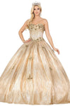 Strapless Floral Print Natural Waistline Sweetheart Fitted Lace-Up Applique Evening Dress