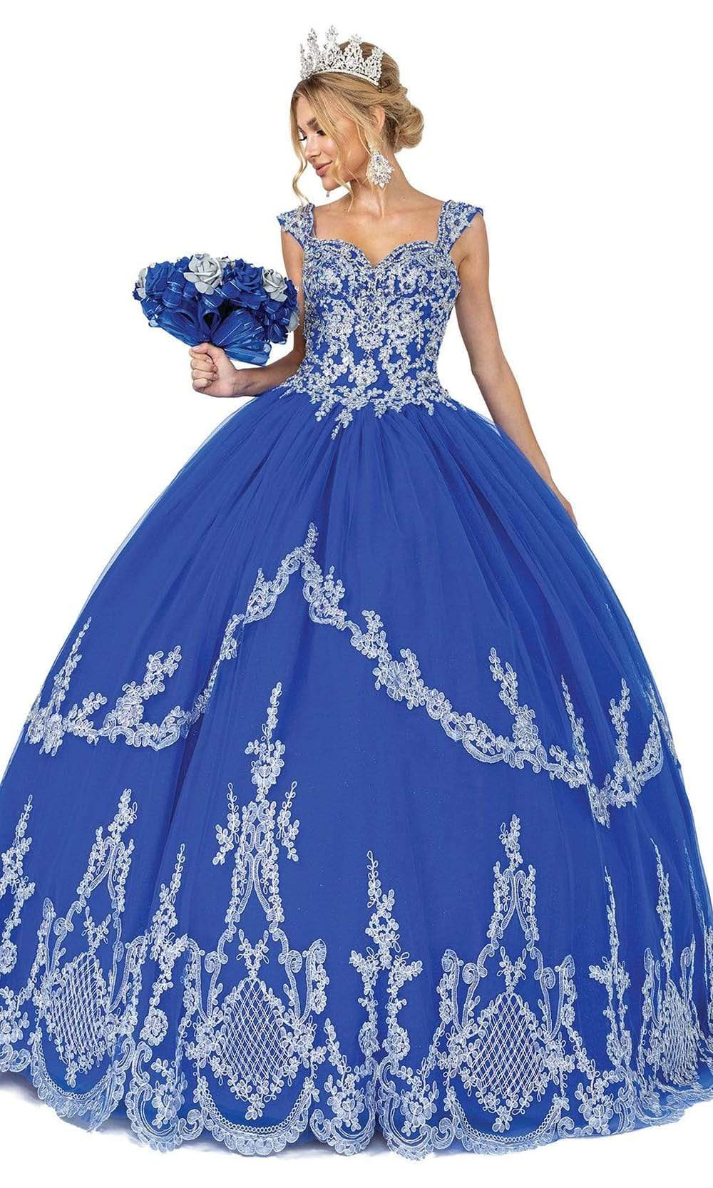 Dancing Queen - 1576 Cap Sleeve Applique Ballgown
