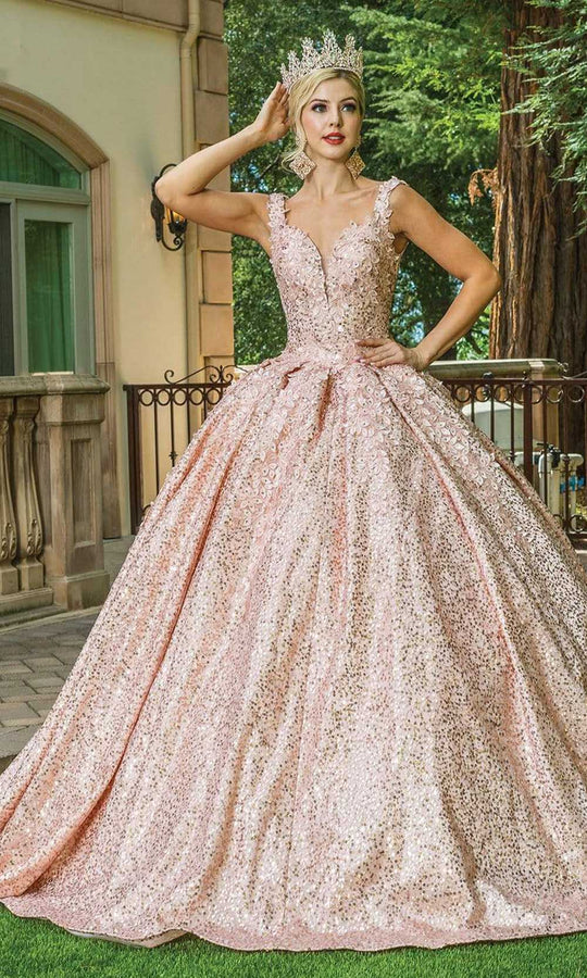 Rose Gold Quinceanera Dress- DQ1771 — Danielly's Boutique