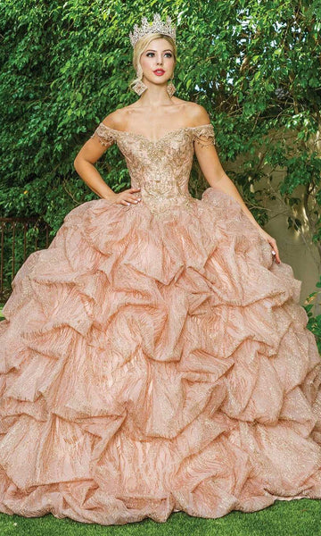 Sweetheart Off the Shoulder Glittering Lace-Up Ruched Fitted Natural Waistline Floor Length Fit-and-Flare Evening Dress/Homecoming Dress/Pageant Dress/Prom Dress/Quinceanera Dress with a Brush/Sweep T