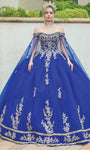 Tall Basque Corset Waistline Sheer Sleeves Off the Shoulder Sheer Applique Quinceanera Dress with a Brush/Sweep Train