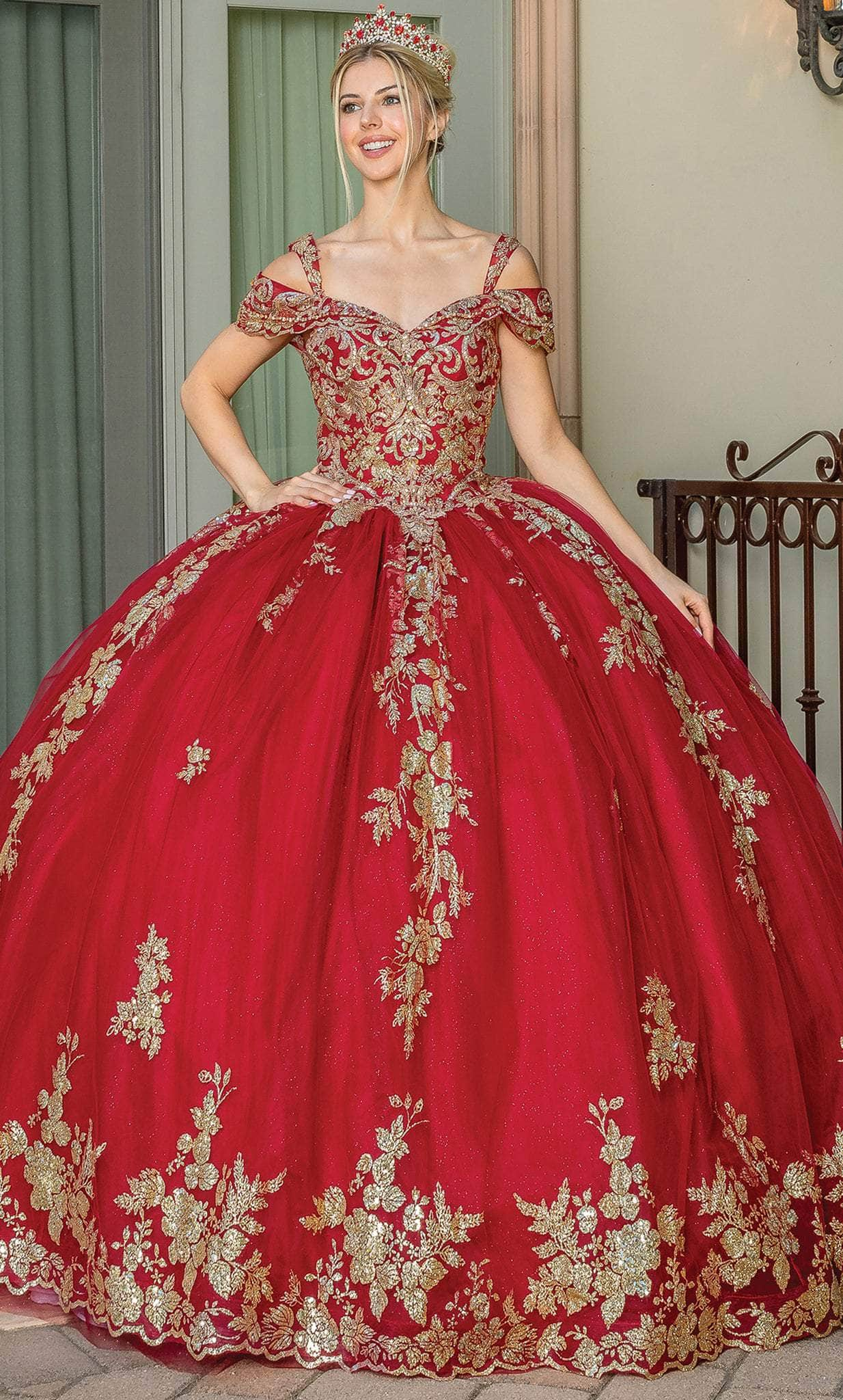 Dancing Queen 1657 - Sequin Embroidered Sweetheart Ballgown
