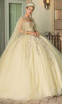 Strapless Beaded Sheer Applique Glittering Basque Corset Waistline Sweetheart Quinceanera Dress with a Brush/Sweep Train