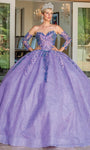 Strapless Basque Corset Waistline Sweetheart Sheer Sequined Scalloped Trim Quinceanera Dress with a Brush/Sweep Train