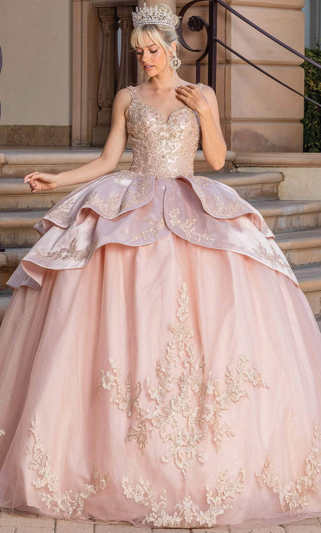 Dancing Queen 1682 - Peplum Quinceanera Ballgown
