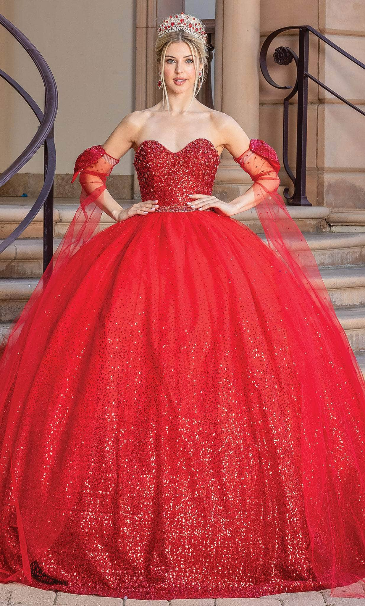 Dancing Queen 1683 - Strapless Sequin Quinceanera Ballgown
