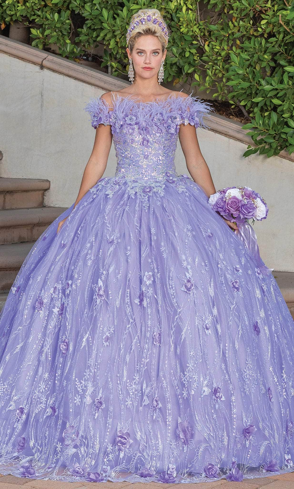 Dancing Queen 1694 - Floral Ornate Quinceanera Ballgown
